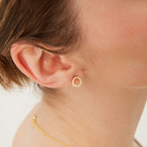 Sterling Silver Zirconia Circle Round Earrings